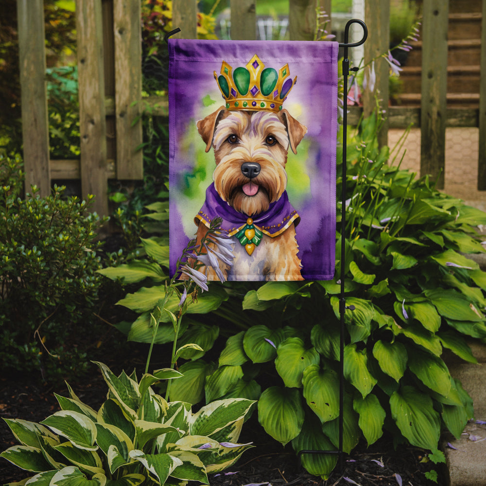 Wheaten Terrier King of Mardi Gras Garden Flag Mailbox Decorative Yard Banner Outside Patio Artwork for Flower Beds, Garden Size, Multicolor