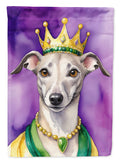 Whippet King of Mardi Gras House Flag 28x40 Porch Sleeve Pole Decorative Outside Yard Banner Artwork Wall Hanging, Polyester