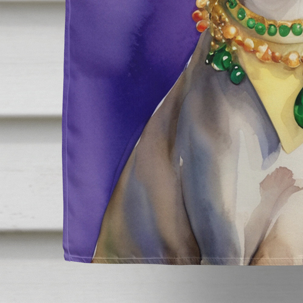 Whippet King of Mardi Gras House Flag 28x40 Porch Sleeve Pole Decorative Outside Yard Banner Artwork Wall Hanging, Polyester