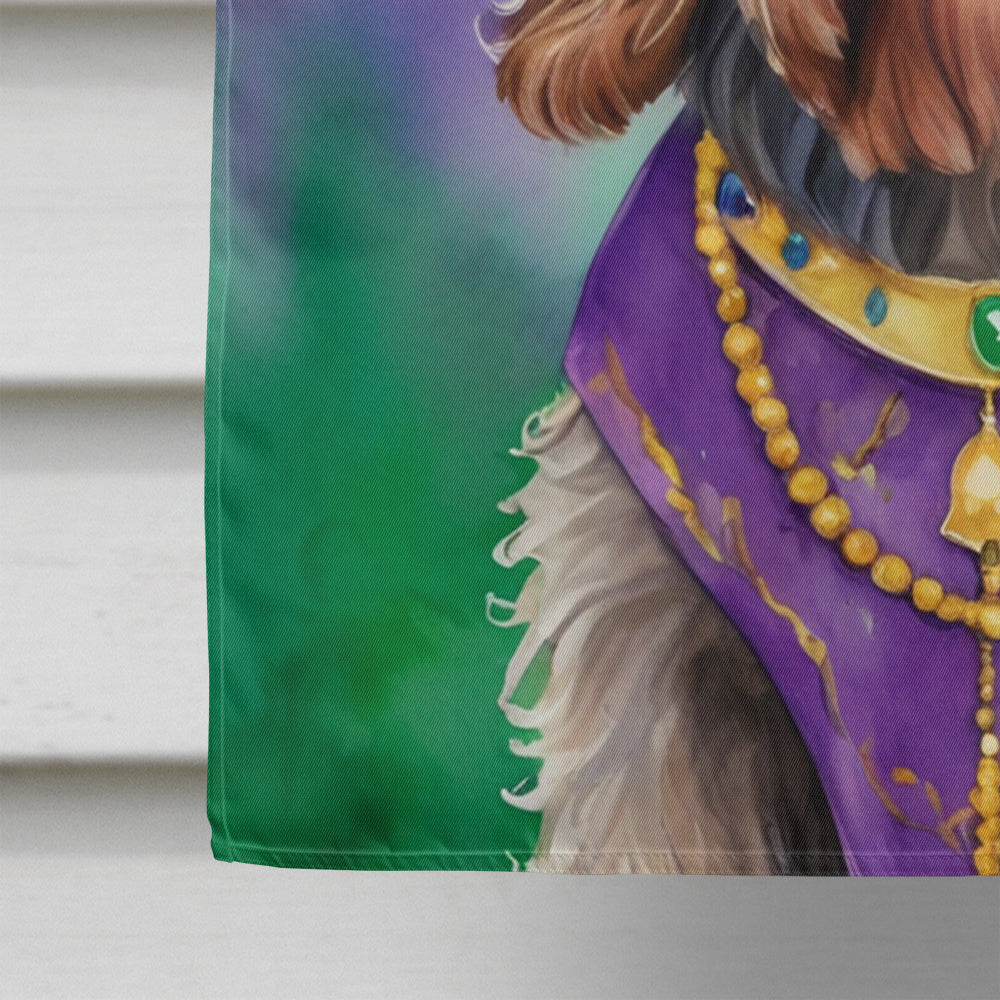 Wirehaired Pointing Griffon King of Mardi Gras House Flag 28x40 Porch Sleeve Pole Decorative Outside Yard Banner Artwork Wall Hanging, Polyester