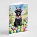 Affenpinscher Easter Egg Hunt Greeting Cards Pack of 8 Blank Cards with Envelopes Whimsical A7 Size 5x7