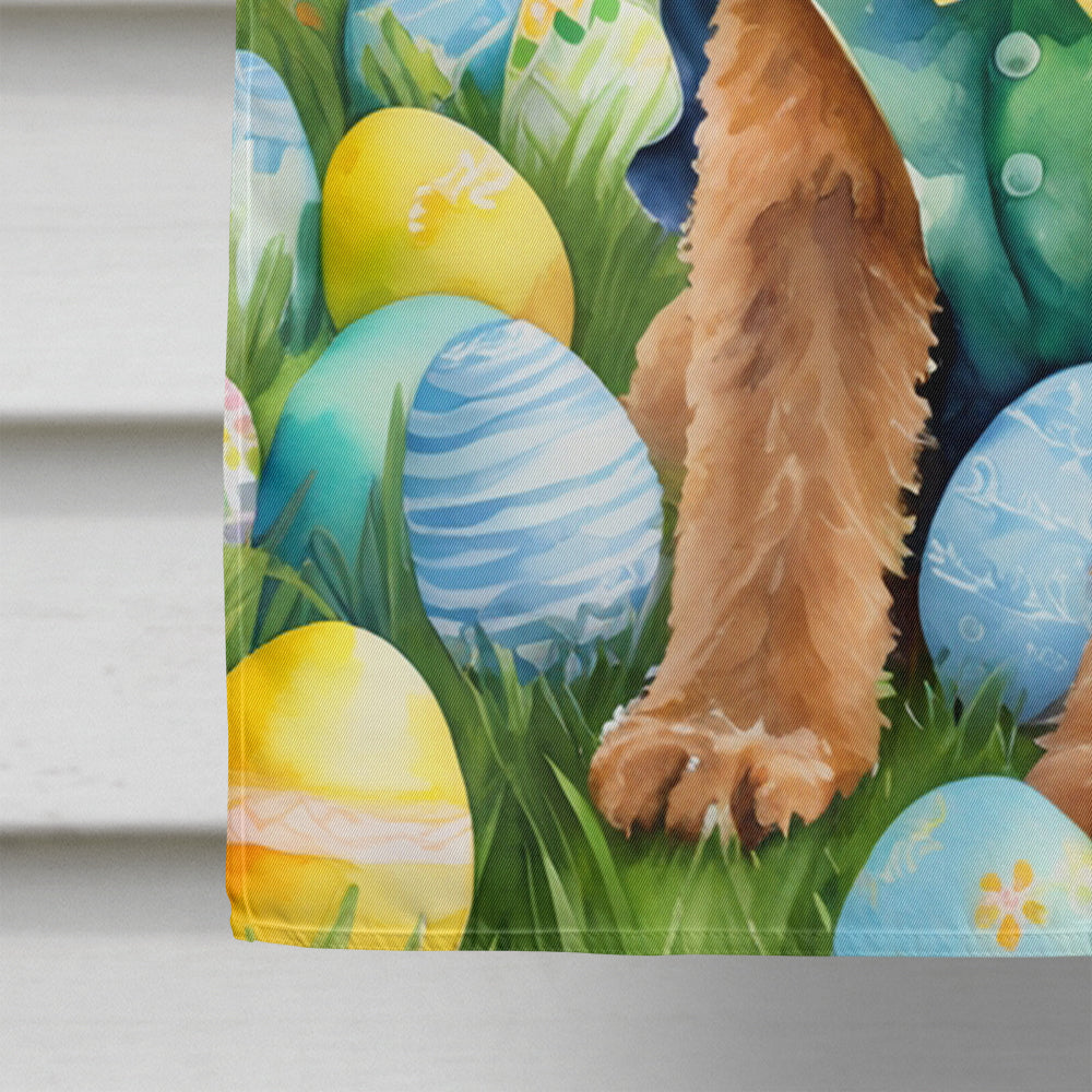 Airedale Terrier Easter Egg Hunt House Flag 28x40 Porch Sleeve Pole Decorative Outside Yard Banner Artwork Wall Hanging, Polyester