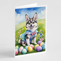 Alaskan Klee Kai Easter Egg Hunt Greeting Cards Pack of 8 Blank Cards with Envelopes Whimsical A7 Size 5x7
