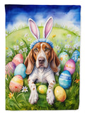 American English Coonhound Easter Egg Hunt House Flag 28x40 Porch Sleeve Pole Decorative Outside Yard Banner Artwork Wall Hanging, Polyester