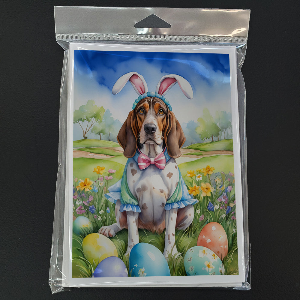 American English Coonhound Easter Egg Hunt Greeting Cards Pack of 8 Blank Cards with Envelopes Whimsical A7 Size 5x7