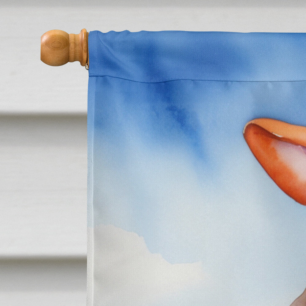 American English Coonhound Easter Egg Hunt House Flag 28x40 Porch Sleeve Pole Decorative Outside Yard Banner Artwork Wall Hanging, Polyester