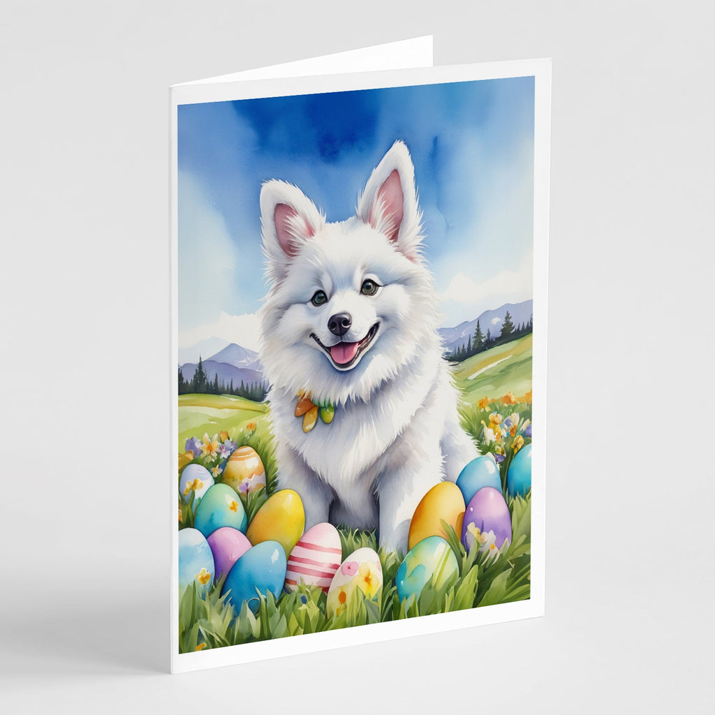 American Eskimo Easter Egg Hunt Greeting Cards Pack of 8 Blank Cards with Envelopes Whimsical A7 Size 5x7