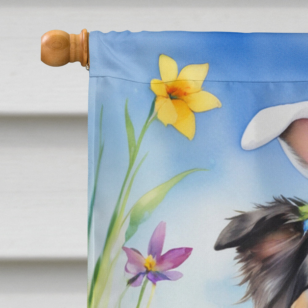 Australian Shepherd Easter Egg Hunt House Flag 28x40 Porch Sleeve Pole Decorative Outside Yard Banner Artwork Wall Hanging, Polyester