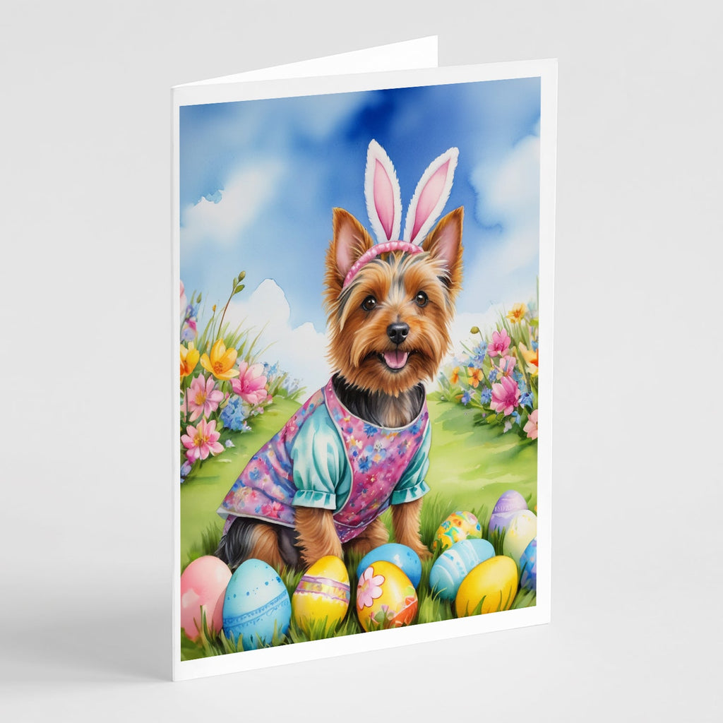 Australian Terrier Easter Egg Hunt Greeting Cards Pack of 8 Blank Cards with Envelopes Whimsical A7 Size 5x7