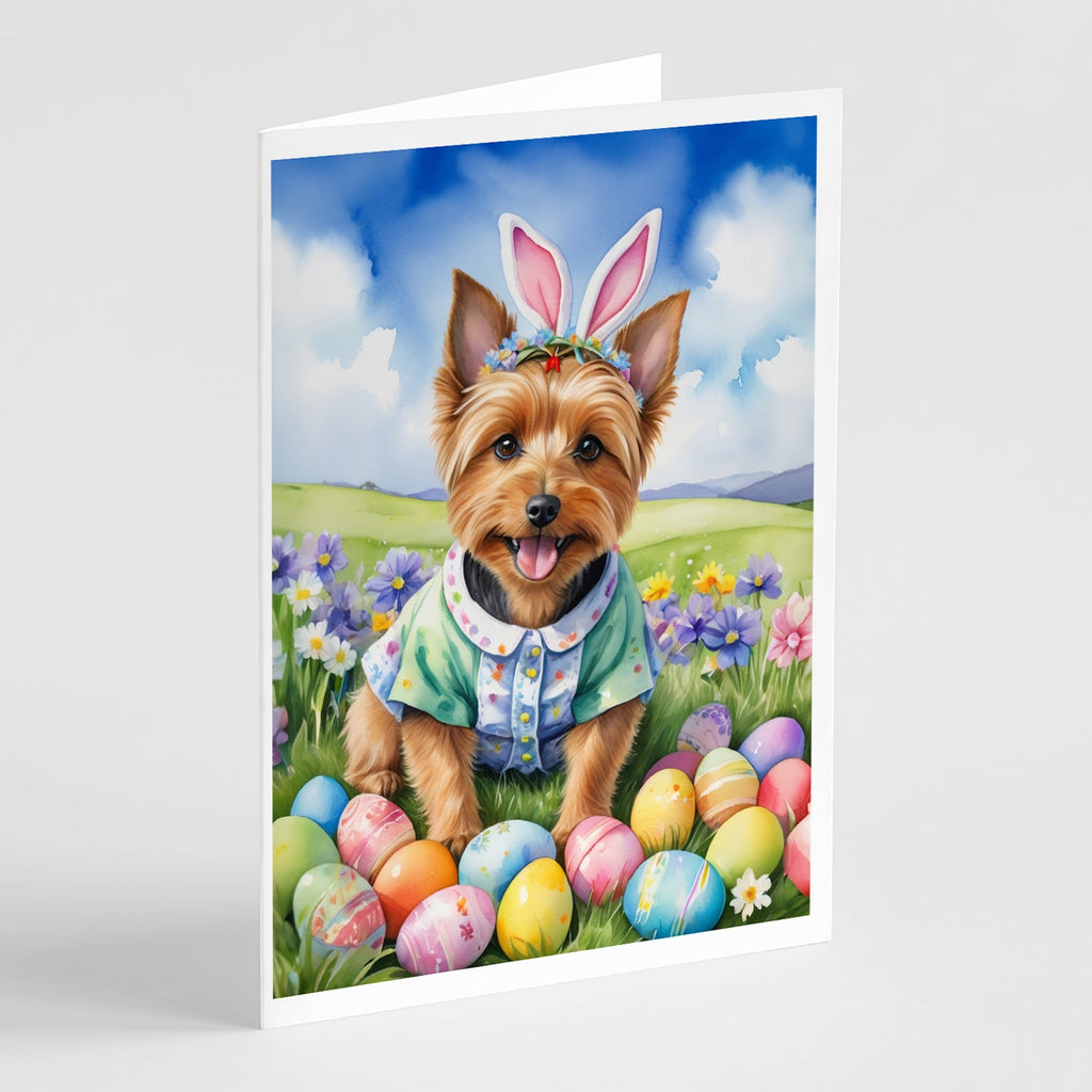 Australian Terrier Easter Egg Hunt Greeting Cards Pack of 8 Blank Cards with Envelopes Whimsical A7 Size 5x7