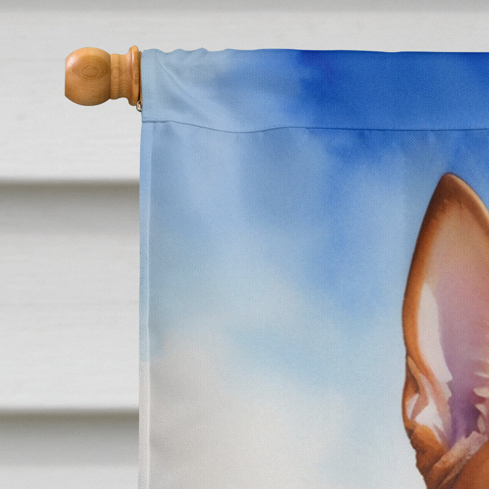 Basenji Easter Egg Hunt House Flag 28x40 Porch Sleeve Pole Decorative Outside Yard Banner Artwork Wall Hanging, Polyester