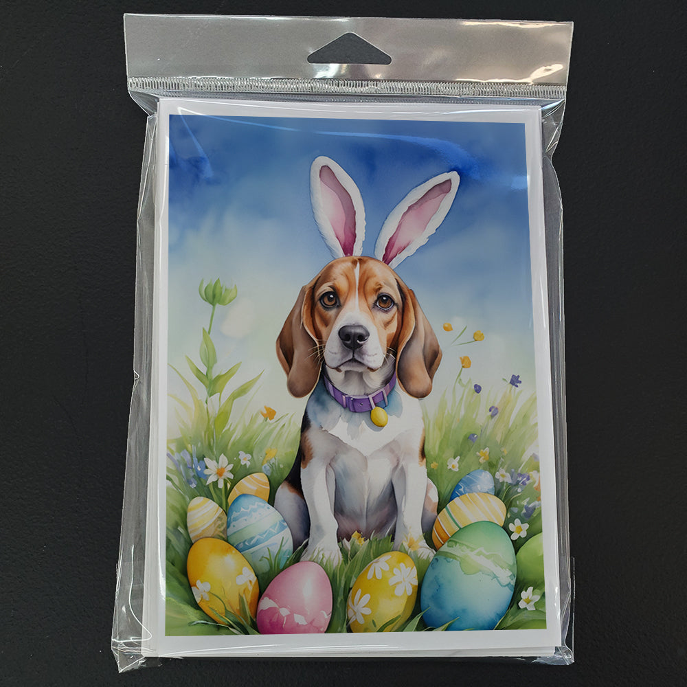 Beagle Easter Egg Hunt Greeting Cards Pack of 8 Blank Cards with Envelopes Whimsical A7 Size 5x7
