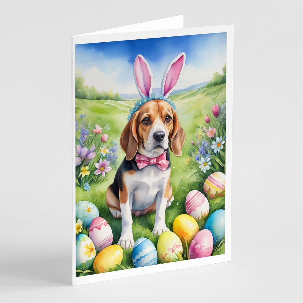 Beagle Easter Egg Hunt Greeting Cards Pack of 8 Blank Cards with Envelopes Whimsical A7 Size 5x7