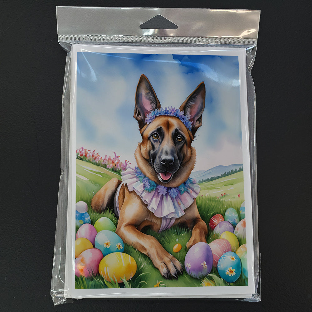 Belgian Malinois Easter Egg Hunt Greeting Cards Pack of 8 Blank Cards with Envelopes Whimsical A7 Size 5x7