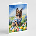 Belgian Tervuren Easter Egg Hunt Greeting Cards Pack of 8 Blank Cards with Envelopes Whimsical A7 Size 5x7