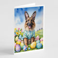 Belgian Tervuren Easter Egg Hunt Greeting Cards Pack of 8 Blank Cards with Envelopes Whimsical A7 Size 5x7