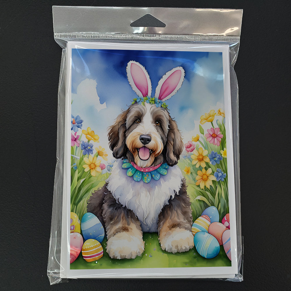 Bernedoodle Easter Egg Hunt Greeting Cards Pack of 8 Blank Cards with Envelopes Whimsical A7 Size 5x7