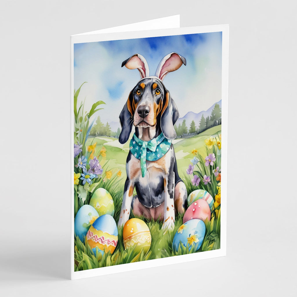 Bluetick Coonhound Easter Egg Hunt Greeting Cards Pack of 8 Blank Cards with Envelopes Whimsical A7 Size 5x7
