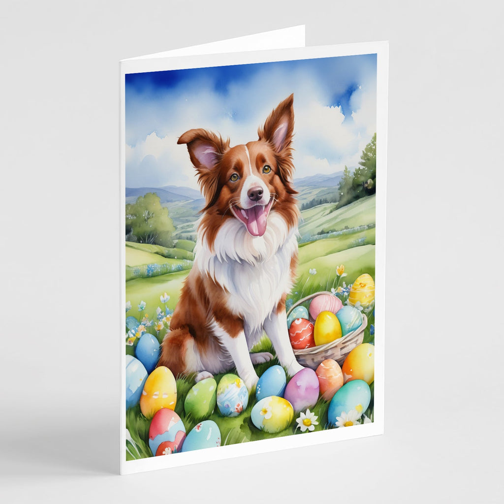 Border Collie Easter Egg Hunt Greeting Cards Pack of 8 Blank Cards with Envelopes Whimsical A7 Size 5x7