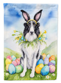 Borzoi Easter Egg Hunt House Flag 28x40 Porch Sleeve Pole Decorative Outside Yard Banner Artwork Wall Hanging, Polyester