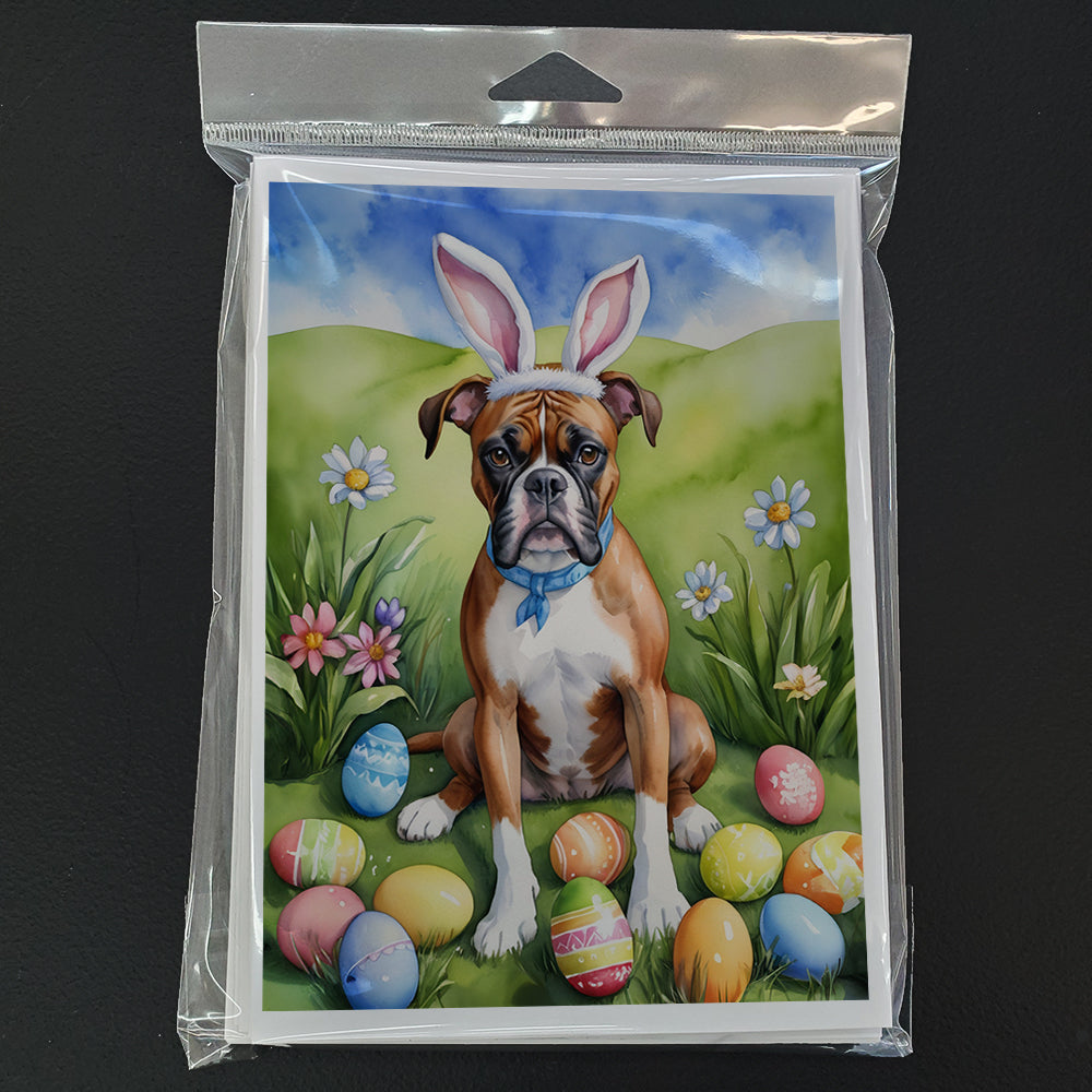Boxer Easter Egg Hunt Greeting Cards Pack of 8 Blank Cards with Envelopes Whimsical A7 Size 5x7