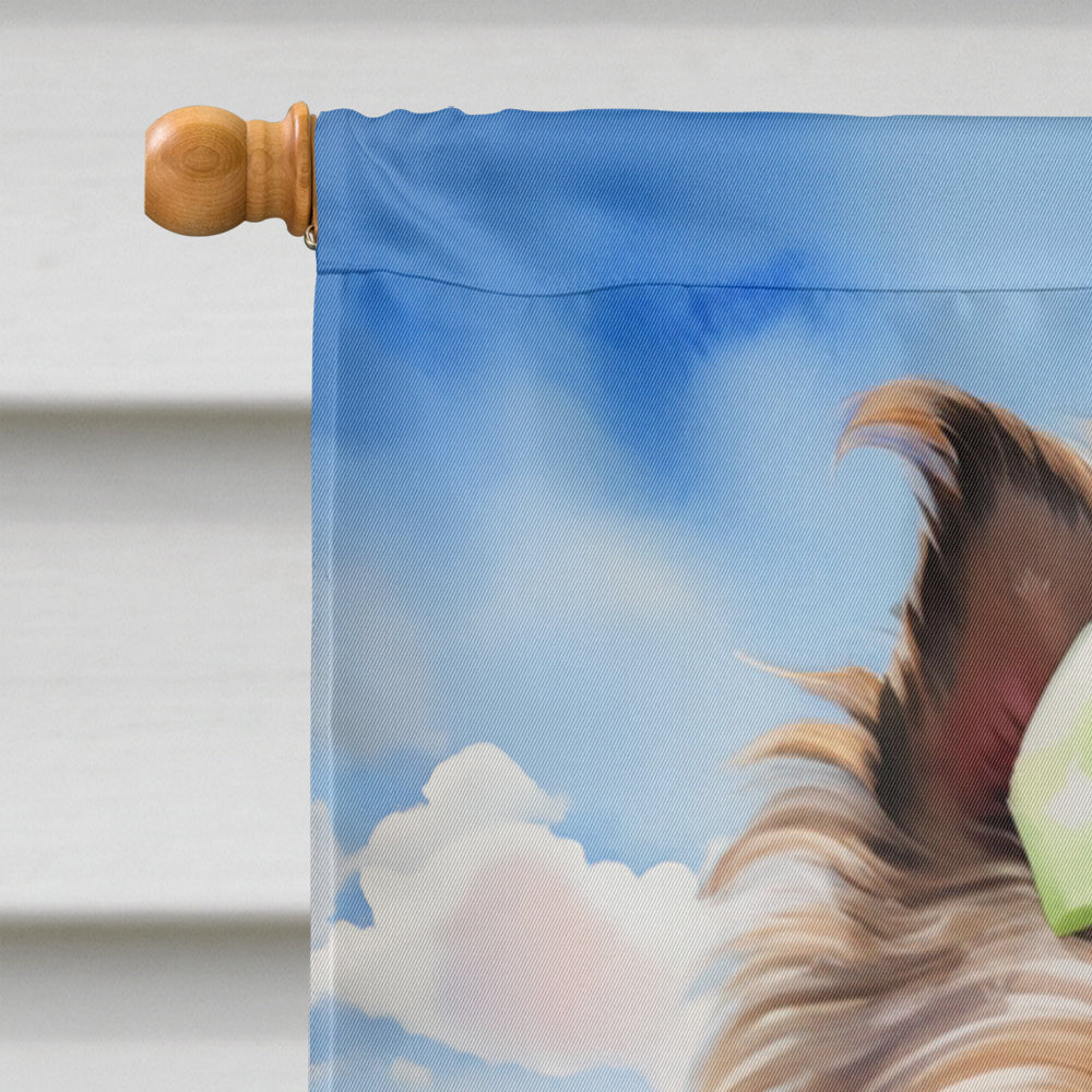 Brussels Griffon Easter Egg Hunt House Flag 28x40 Porch Sleeve Pole Decorative Outside Yard Banner Artwork Wall Hanging, Polyester