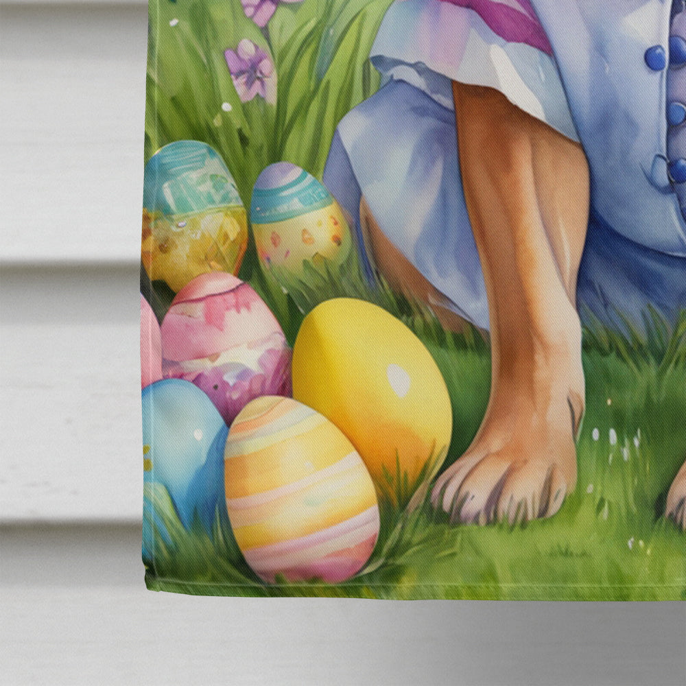 Bullmastiff Easter Egg Hunt House Flag 28x40 Porch Sleeve Pole Decorative Outside Yard Banner Artwork Wall Hanging, Polyester