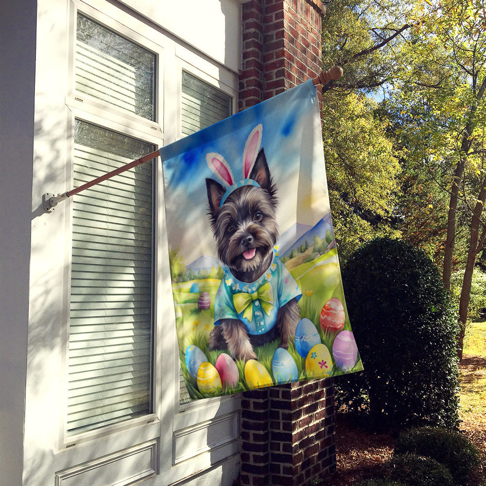 Cairn Terrier Easter Egg Hunt House Flag 28x40 Porch Sleeve Pole Decorative Outside Yard Banner Artwork Wall Hanging, Polyester