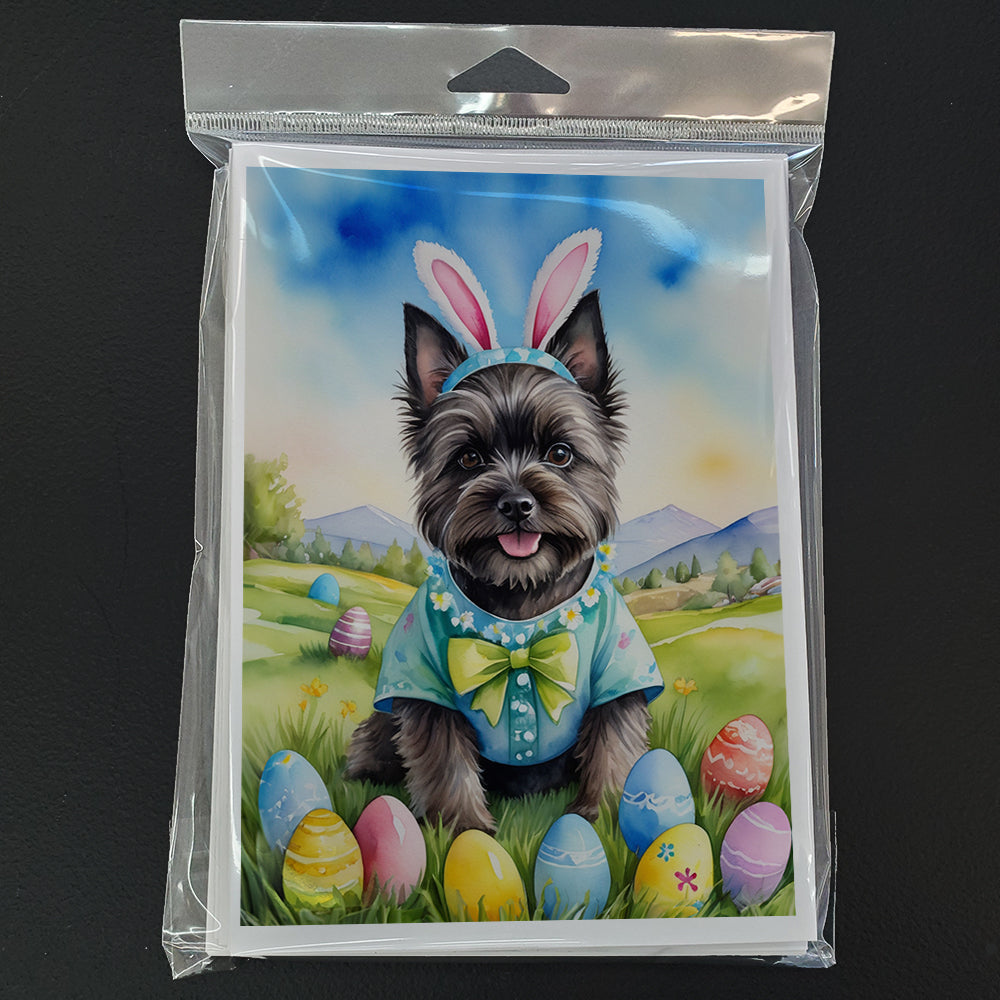 Cairn Terrier Easter Egg Hunt Greeting Cards Pack of 8 Blank Cards with Envelopes Whimsical A7 Size 5x7