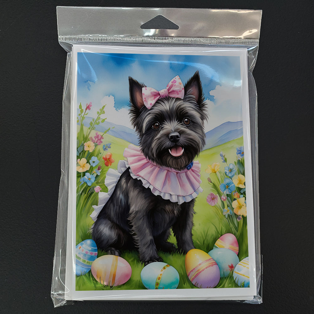 Cairn Terrier Easter Egg Hunt Greeting Cards Pack of 8 Blank Cards with Envelopes Whimsical A7 Size 5x7
