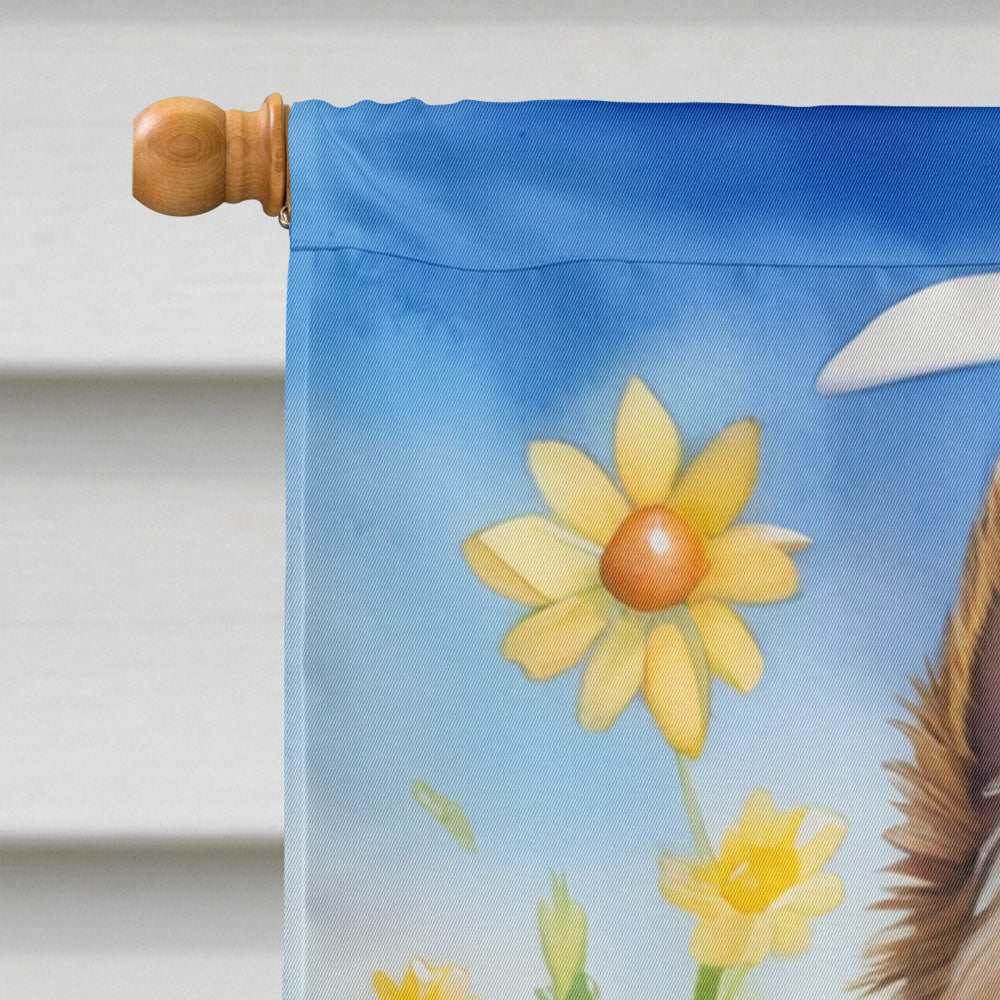 Cairn Terrier Easter Egg Hunt House Flag 28x40 Porch Sleeve Pole Decorative Outside Yard Banner Artwork Wall Hanging, Polyester