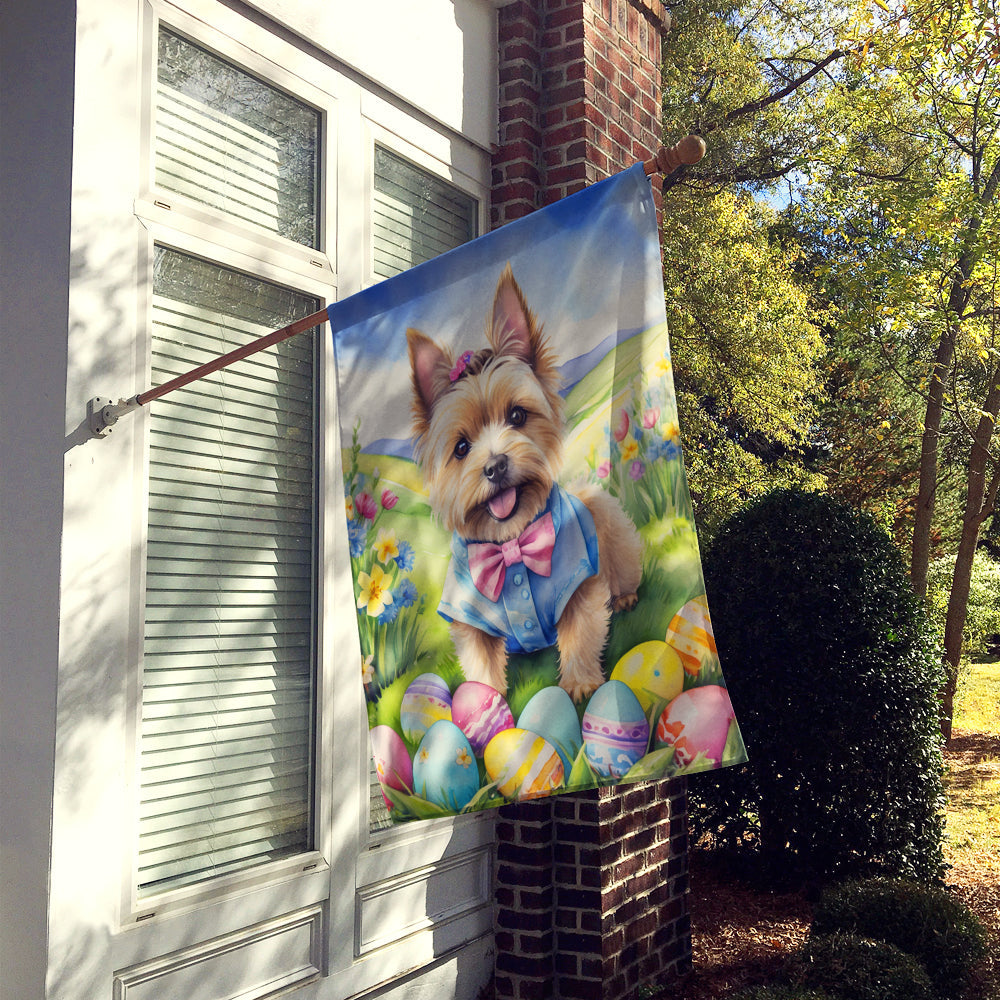 Cairn Terrier Easter Egg Hunt House Flag 28x40 Porch Sleeve Pole Decorative Outside Yard Banner Artwork Wall Hanging, Polyester