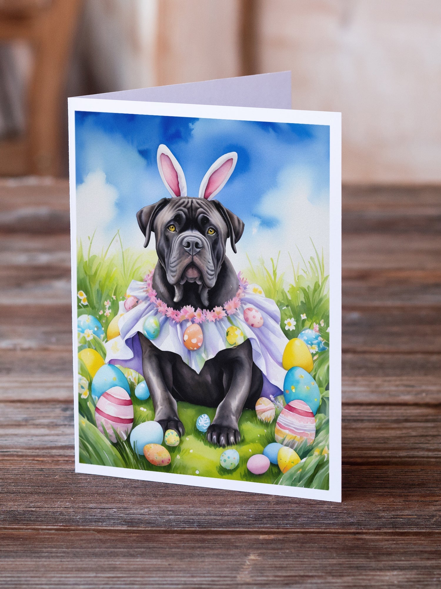 Cane Corso Easter Egg Hunt Greeting Cards Pack of 8 Blank Cards with Envelopes Whimsical A7 Size 5x7