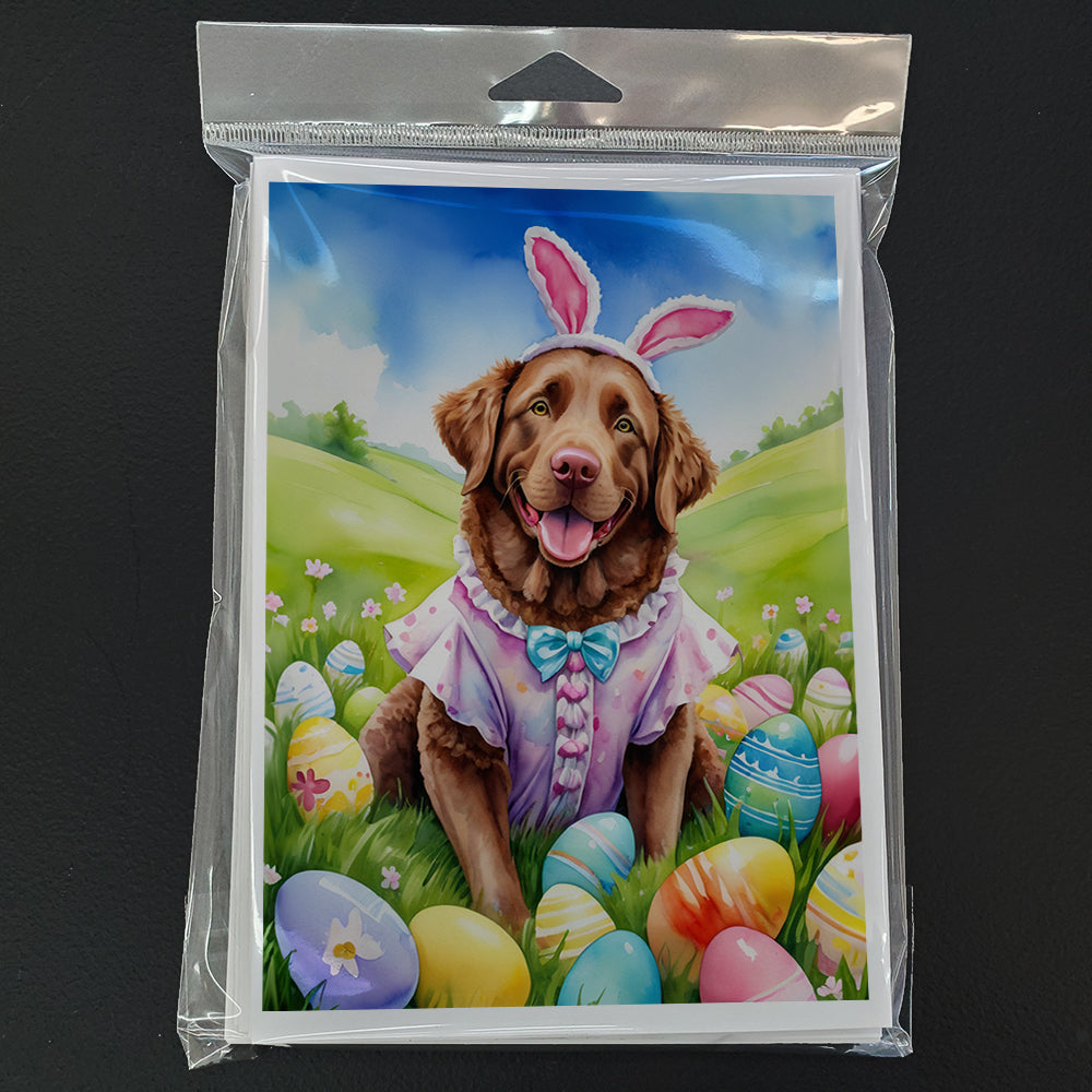 Chesapeake Bay Retriever Easter Egg Hunt Greeting Cards Pack of 8 Blank Cards with Envelopes Whimsical A7 Size 5x7