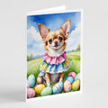 Chihuahua Easter Egg Hunt Greeting Cards Pack of 8 Blank Cards with Envelopes Whimsical A7 Size 5x7