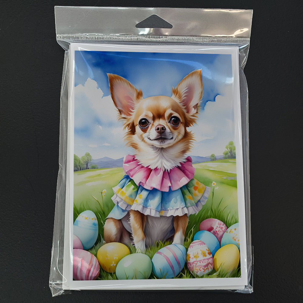 Chihuahua Easter Egg Hunt Greeting Cards Pack of 8 Blank Cards with Envelopes Whimsical A7 Size 5x7