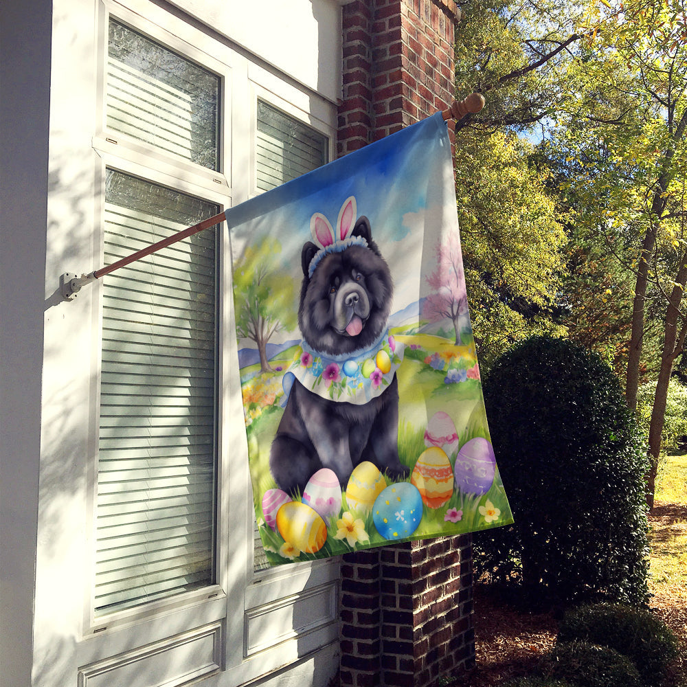 Chow Chow Easter Egg Hunt House Flag 28x40 Porch Sleeve Pole Decorative Outside Yard Banner Artwork Wall Hanging, Polyester