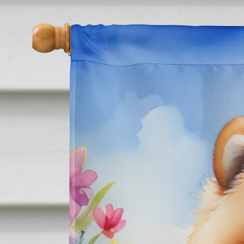 Chow Chow Easter Egg Hunt House Flag 28x40 Porch Sleeve Pole Decorative Outside Yard Banner Artwork Wall Hanging, Polyester