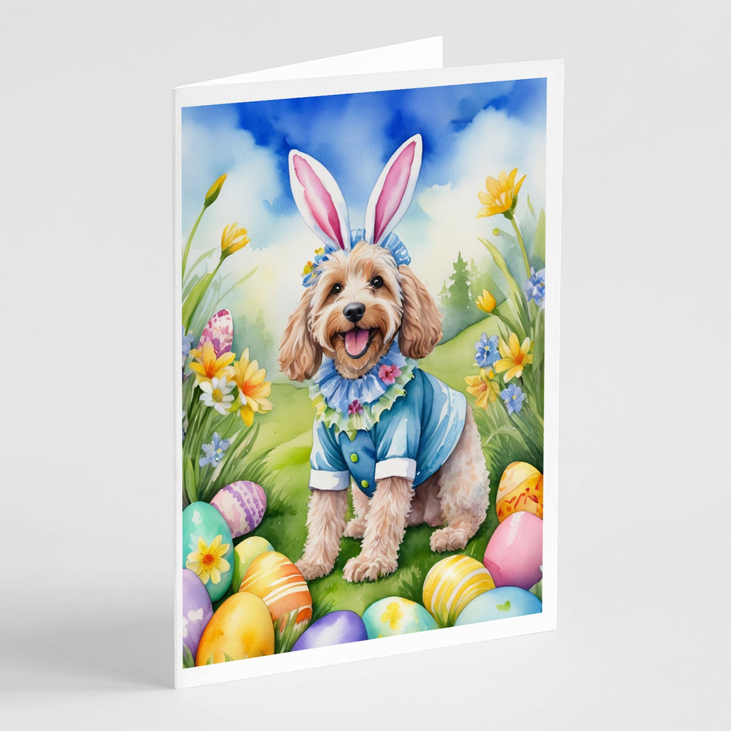 Cockapoo Easter Egg Hunt Greeting Cards Pack of 8 Blank Cards with Envelopes Whimsical A7 Size 5x7