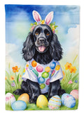 Cocker Spaniel Easter Egg Hunt House Flag 28x40 Porch Sleeve Pole Decorative Outside Yard Banner Artwork Wall Hanging, Polyester