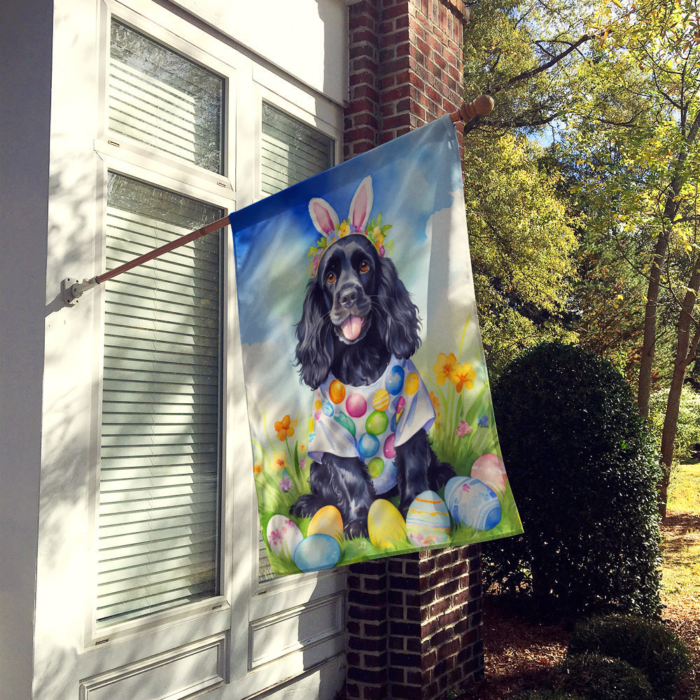 Cocker Spaniel Easter Egg Hunt House Flag 28x40 Porch Sleeve Pole Decorative Outside Yard Banner Artwork Wall Hanging, Polyester