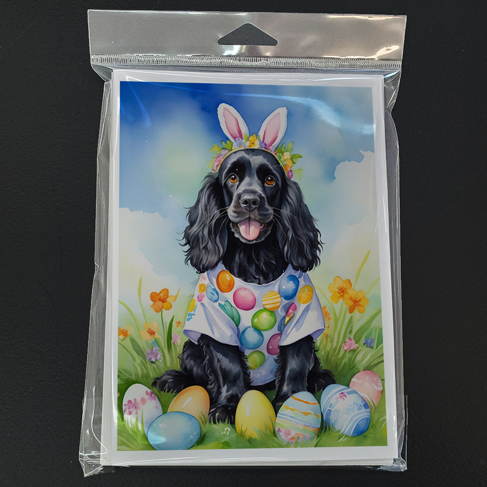 Cocker Spaniel Easter Egg Hunt Greeting Cards Pack of 8 Blank Cards with Envelopes Whimsical A7 Size 5x7