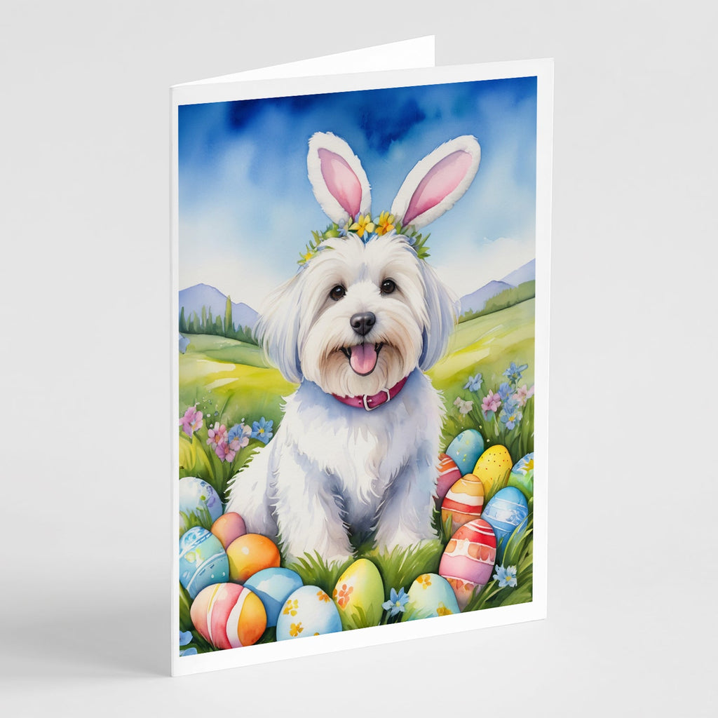 Coton de Tulear Easter Egg Hunt Greeting Cards Pack of 8 Blank Cards with Envelopes Whimsical A7 Size 5x7