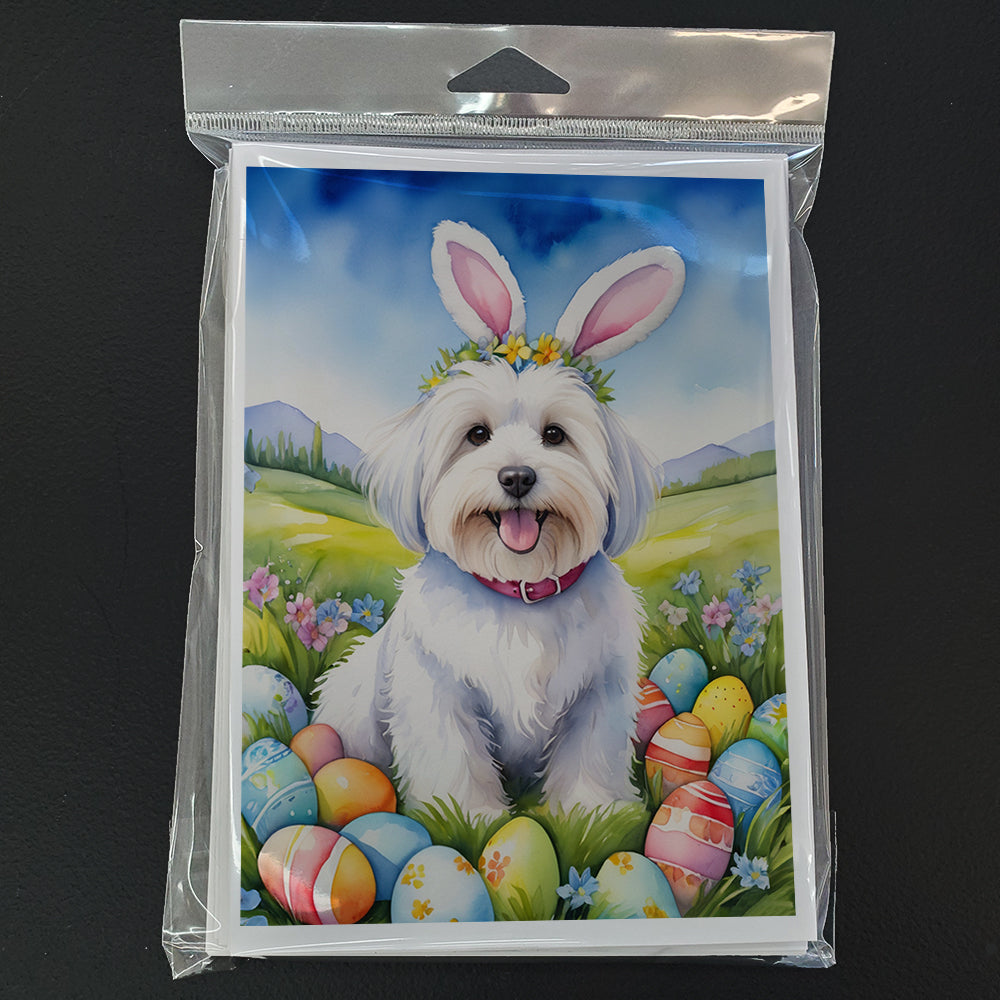 Coton de Tulear Easter Egg Hunt Greeting Cards Pack of 8 Blank Cards with Envelopes Whimsical A7 Size 5x7