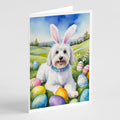 Coton de Tulear Easter Egg Hunt Greeting Cards Pack of 8 Blank Cards with Envelopes Whimsical A7 Size 5x7