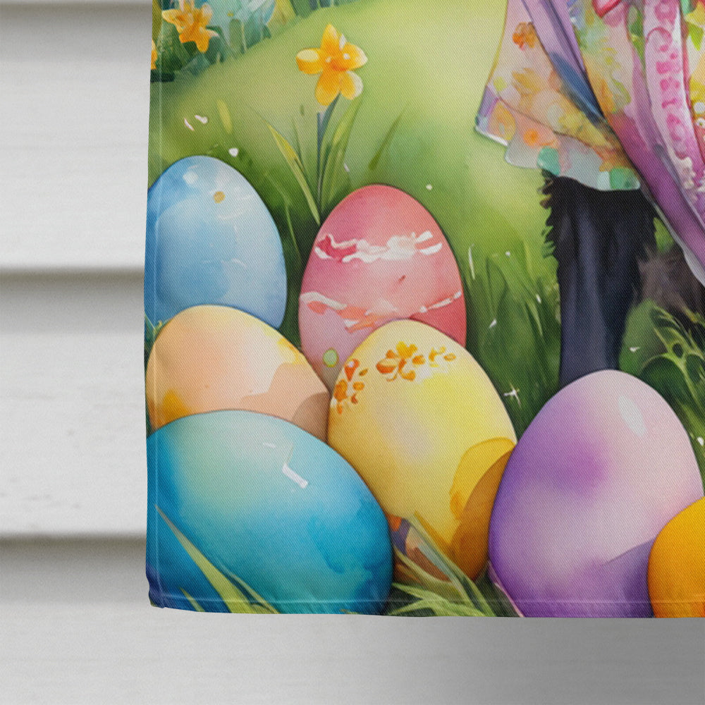 Curly-Coated Retriever Easter Egg Hunt House Flag 28x40 Porch Sleeve Pole Decorative Outside Yard Banner Artwork Wall Hanging, Polyester