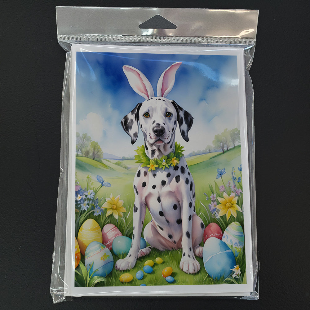 Dalmatian Easter Egg Hunt Greeting Cards Pack of 8 Blank Cards with Envelopes Whimsical A7 Size 5x7