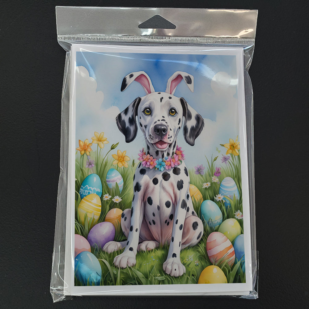 Dalmatian Easter Egg Hunt Greeting Cards Pack of 8 Blank Cards with Envelopes Whimsical A7 Size 5x7