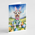 Dandie Dinmont Terrier Easter Egg Hunt Greeting Cards Pack of 8 Blank Cards with Envelopes Whimsical A7 Size 5x7