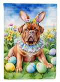 Dogue de Bordeaux Easter Egg Hunt House Flag 28x40 Porch Sleeve Pole Decorative Outside Yard Banner Artwork Wall Hanging, Polyester